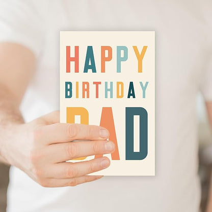 Happy Birthday Gift Card for Dad,Funny Birthday Card for Father,Best Bday Cards from Daughter Son,Dad Birthday Gift