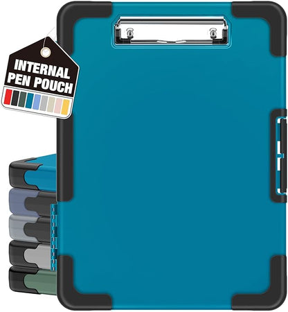 Sooez Toughest Clipboard with Storage, Internal Pen Pouch Included, Letter/ A4 Size, Shockproof Heavy Duty Plastic Clip Boards 8.5x11”, High Capacity Clipboards Box Case for Contractor Trucker Driver