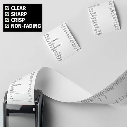 FungLam Thermal Receipt Paper Rolls 3-1/8" x 119' Thermal Paper Cash Register POS Receipt Paper (50 Rolls)