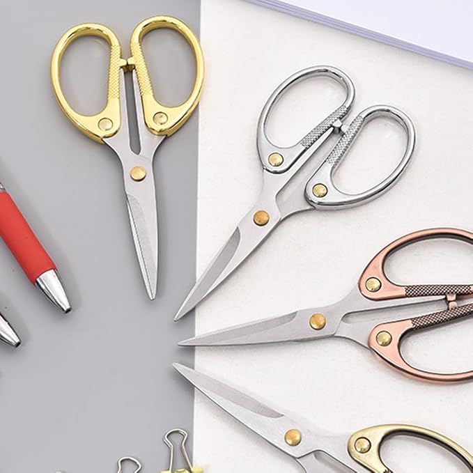 5" All Stainless Steel Office Scissors,Ultra Sharp Blade Shears,Sturdy Sharp Scissors for Office Home School Sewing Fabric Craft DIY Multipurpose Scissors Sliver