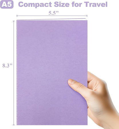 16 Pack Blank Books for Kids - 5.5"x 8.3", 60 Pages - Small Journals Bulk, Girls Notebooks for Drawing & Writing, Sketchbooks w/Colorful Soft Cover, Unlined Paper, A5 Travel Size