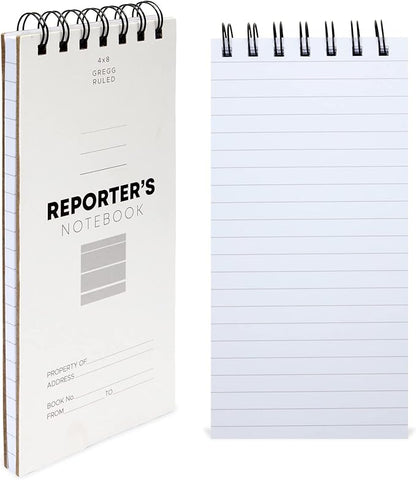 12 Pack Reporters Notebook, Spiral Note Pad for Journalist, Detective (70 Sheets/140 Pages Per Book, 4x8 In)