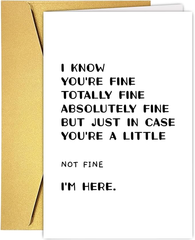 Funny Encouragement Cards for Women Men, Humor Thinking of You Gift For Boyfriend Girlfriend, Get Well Fell Better Support Sympathy Card Gift for Friend Him Her