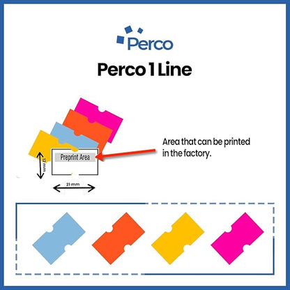 Custom Price and Date Labels for Perco Lite, X, Plus and Perco Pro 1 Line Guns - Choose Color, Font and Imprint - Case of 30 Sleeves