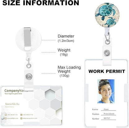 Sea Turtle Badge Reels Holder Retractable with ID Clip for Nurse Name Tag Card Nursing for Doctor Teacher Student Employee Office Medical Work 2