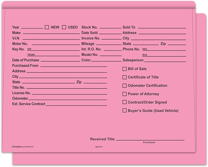 Printed Heavy Duty Deal Jackets - Pink (100 Shrink Wrapped)