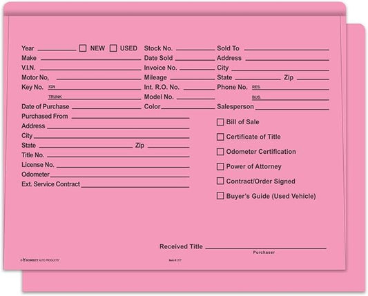 Printed Heavy Duty Deal Jackets - Pink (100 Shrink Wrapped)