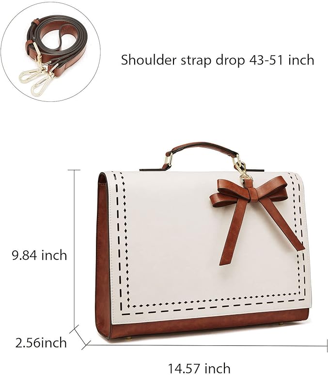 Telena Laptop Tote Bag for Women, 15.6 Inch Shoulder Tote Bag Leather Briefcase for Women, Large Capacity Handbag Bags