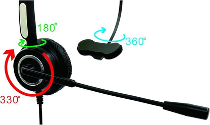 TriPro 4 Pin RJ9 Telephone Headset for Landline Desk Phones (H510-RJ)