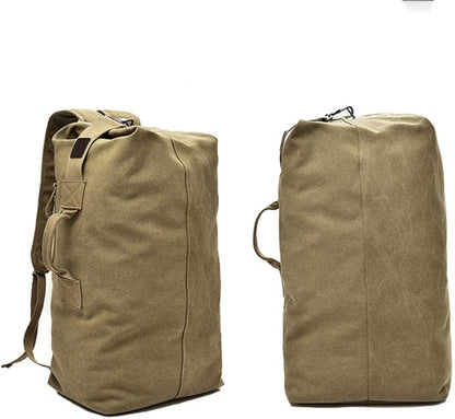 Military Duffel Bag Top Load Double Strap Canvas Backpack Army Travel