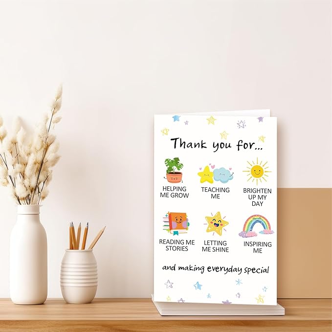 Funny Teacher Appreciation Gifts for Women Men, Cute Thank You Card for Teachers