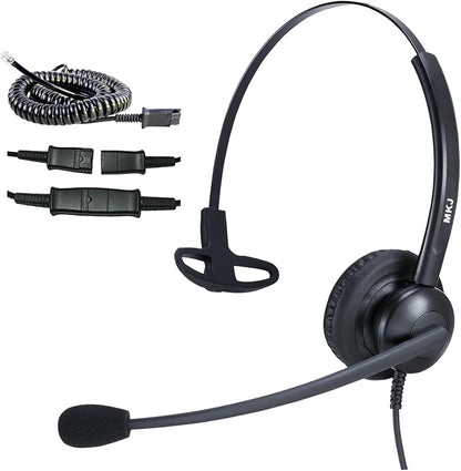 MKJ Telephone Headset for Cisco Phones, Wired Headphones with Microphone Noise Cancelling, Corded RJ9 Office Headset for Cisco CP-7821 7861 7942G 7960G 7975G CP-7841 8811 8841 8851 8861 8865 9951