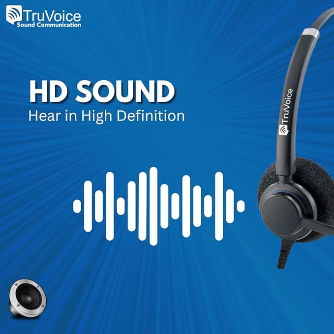 TruVoice Headset Training Solution for Phones (Includes 2 x HD-100 Professional Single Ear Headsets with NC Microphone, Training Cord and Smart Lead - Works with 99% of Phones with Headset Port)