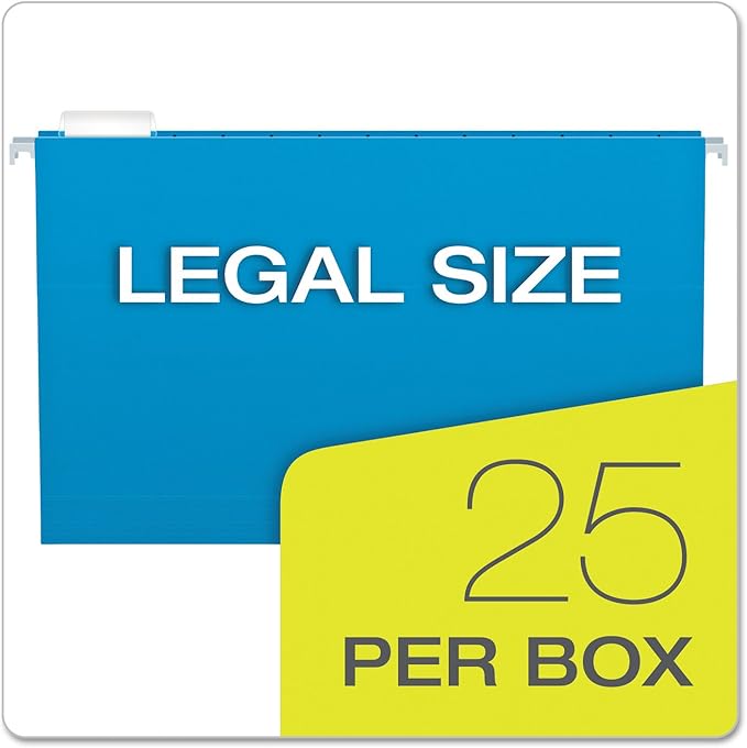 Pendaflex Recycled Hanging Folders, Legal Size, Assorted Colors, 1/5 Cut, 25/BX (81632)