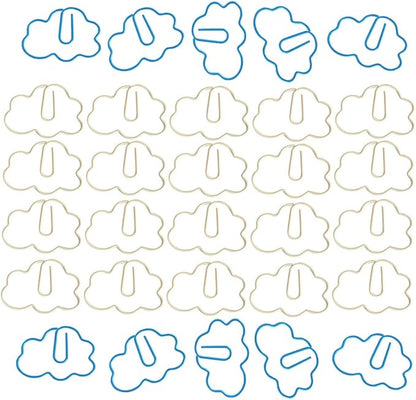 NUOBESTY 90 Pcs Paper Clip Kids Birthday Bag Filler Cloud Shaped Bookmark Small Binder Clips Note Clips Paper Clamps Students Desk Accessories Overmolding Plastic Note Folder Office