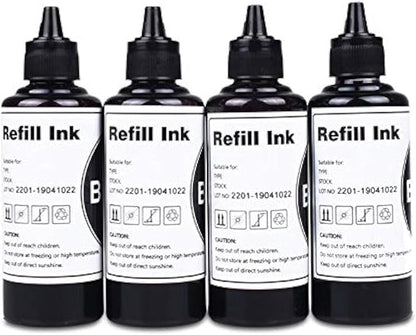 Black Regular Refilled Ink for T254 T252XL120-BCS T252XL220 T252XL320 T252XL420 Workforce WF-7710 WF-7720 WF-7210 WF-3630 WF-7620 WF-7610 WF-3640 WF-3620 Use for Refillable Cartridges or CISS