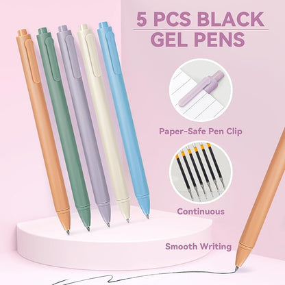 52 PCS Aesthetic School Supplies with Cute Pencil Case, Stationery Essentials with Pens Pencils and Pastel Highlighters Set, College Back to School Supplies for Teen Girls, Office Supplies - Purple