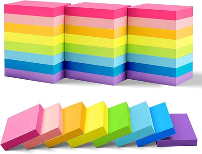 Sticky Notes 1.5x2 in, 24 Pads, Mini Self-Stick Note Pads, 8 Bright Colours, Perfect for Office, Home, School & Desk Accessories, 75 Sheets/Pads