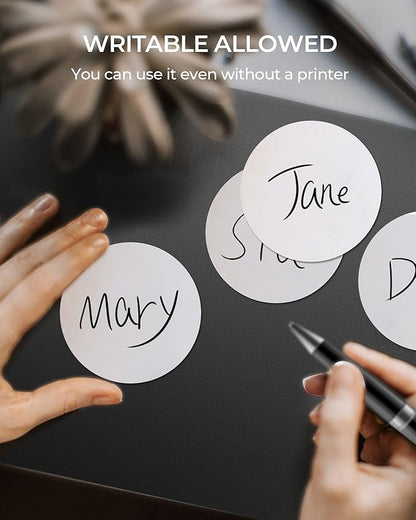 MUNBYN 2 Inch Circle Thermal Sticker Labels, Self-Adhesive Round Direct Thermal Labels, Multi-Purpose Roll Thermal Stickers for Business, 4 Rolls/3000 Labels