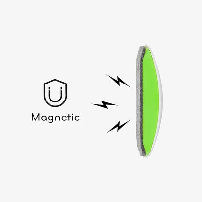 U Brands Magnetic Dry Erase Board Felt Eraser, 4.5"x2.25"x1", 2-tone White and Green, Lightweight Modern Design