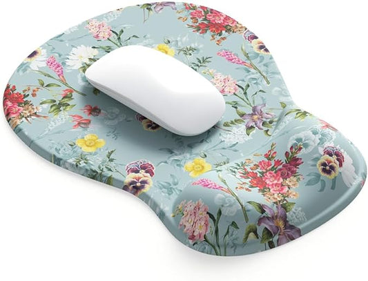 ErgoComfort Gel Wrist Rest Mouse Pad-Ergonomic Office Mousepad with Wrist Support-Non-Slip, Design Desk Accessories Mat for Home&Game Decor (08Spring Bloom)