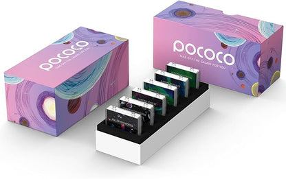 POCOCO Aurora and Deep Sea Series Galaxy Star Projector Night Light Discs: Realistic Galaxy Patterns, 5K Ultra HD, 96% Light Transmission, High Brightness - 6-Piece Pack (Projector Not Included)