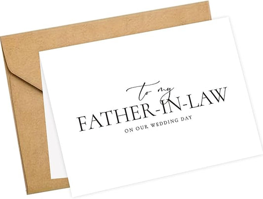 LADY&HOME To My Father-in-law on My Wedding Day Card,Wedding Day Card to Father-in-law of Bride or Groom,Thank Father Wedding Day Card (A1:Father-in-law)