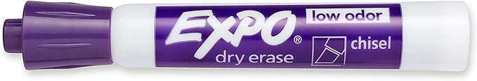 EXPO 80008 Low-Odor Dry Erase Markers, Chisel Tip, Purple, 12-Count