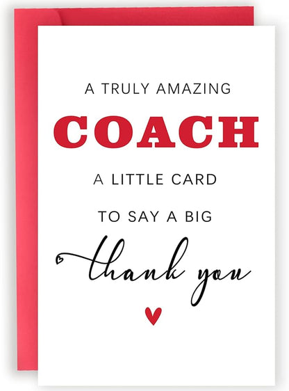 Thank You Coach Card, Coaches Appreciation Gifts for Men Women, Basketball Soccer Coach Retirement Birthday Gifts