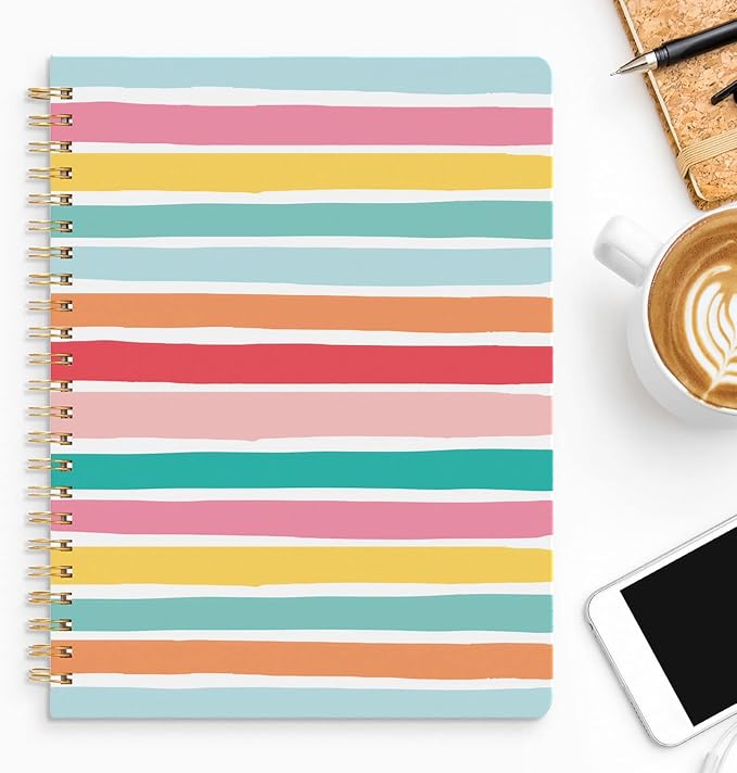 Sweetzer & Orange S&O Cute Spiral Notebooks - College Ruled Spiral Notebook with Pockets - Hardcover Notebook for Women - Cute Notebooks for School & Journal - 80 Double-Sided Pages, 6.25" x 8.25”