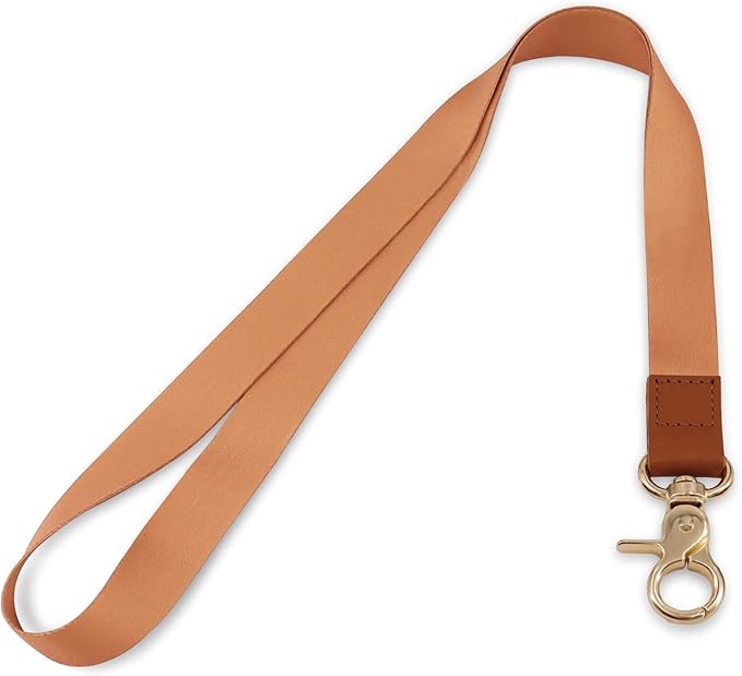 Lanyard, Long Neck Lanyard Key Lanyard, Id Badge Lanyard for Women and Men, Cute Cool Lanyard Strap for Car Keys, Card Holder, Whistle, Keychain, Wallet(Brown)