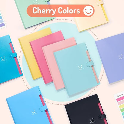 Forvencer Accordion File Organizer, Letter Size, 5 Pocket Expanding File Folder, Cute File Folder with Labels, Portable File Organizer for School Office Supplies, Folders for Documents, Orange