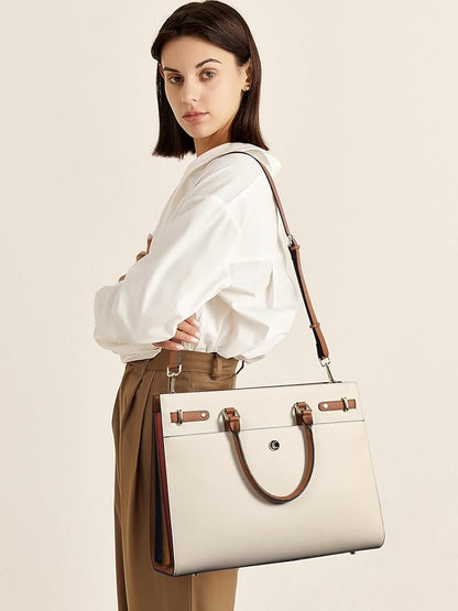 CLUCI Briefcase for Women Leather Laptop 15.6 Inch Business Ladies Work Computer Tote Bags