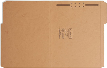 Smead Fastener File Folder, 1 Fastener, Reinforced 1/3-Cut Tab, Letter Size, Kraft, 50 per Box (14834)