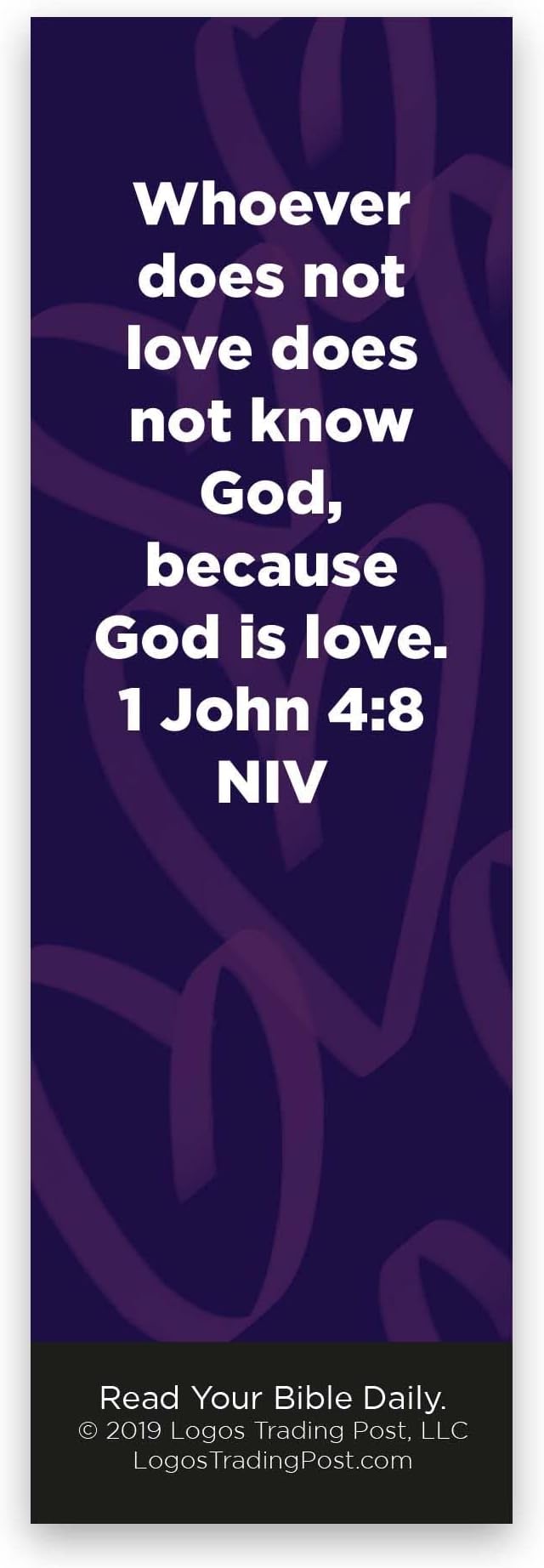 Children and Youth Bookmark, God is Love, 1 John 4:8, Pack of 25, Handouts for Classroom, Sunday School, and Bible Study