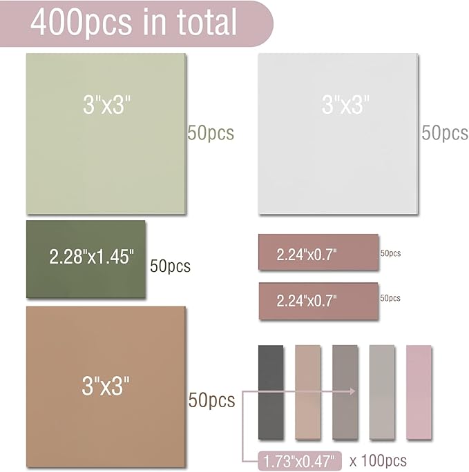 AIERSA Transparent Sticky Notes, 400Pcs Clear Notes Tabs Set, for Annotation Books,Page Markers,Index,Bible Accessories,Aesthetic School Supplies,Teacher Desk Classroom Must Haves, Office Supplies