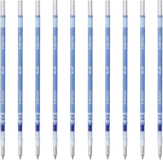 Zebra BRNJK5PB Ballpoint Pen Refill, Sarasa, NJK-0.5 Lead, Pale Blue, 10 Pens