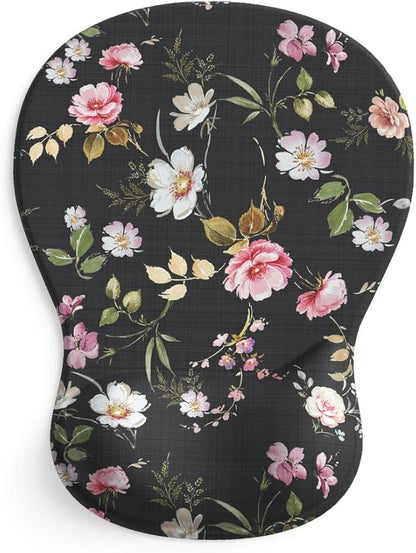 ErgoComfort Gel Wrist Rest Mouse Pad-Ergonomic Office Mousepad with Wrist Support-Non-Slip, Design Desk Accessories Mat for Home&Game Decor (08Floral Brust)