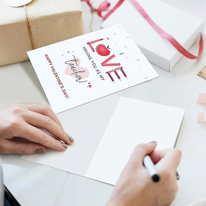 Ogeby Funny Valentines Day Card Gifts for Teacher, Cute Valentine’s Day Gifts for Teacher, Teacher Valentines Day Card Gifts, I Love Having You as My Teacher