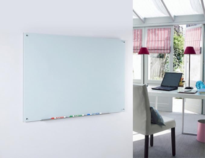 Audio-Visual Direct Magnetic White Glass Dry-Erase Board Set - 36 x 24 Inches -