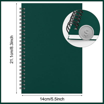 Epakh 22 Packs Spiral Notebook Hard Cover Spiral Journal, Wide Ruled Pages, 50 Sheets 100 Pages, Lined Style(Dark Green,A5)