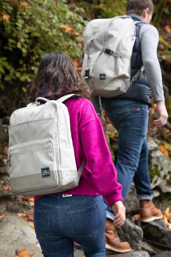 Skyway Luggage Rainier Simple Backpack, Eco-Friendly Made of 100% rPET Travel Laptop Bag for Women & Men, Flight Approved Carry On Bag, 16L, Moab Red