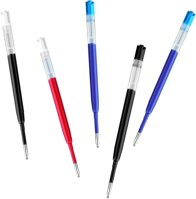 DunBong G2 Gel Ink Pen Refills, for Retractable Gel Pens, 0.5mm Fine Point, Pack of 5 (Red)