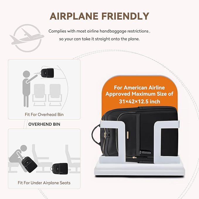 Laptop Backpack for Women Travel Work Commute Casual Daypack Backpack Purse Computer Bags Fit 16 Inch Notebook (Black)