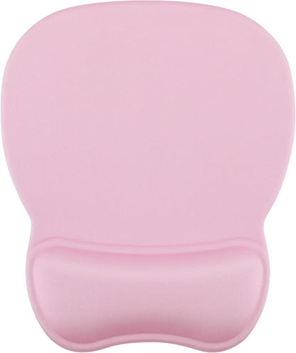 MROCO Ergonomic Mouse Pad with Gel Wrist Rest, Comfortable Mousepad with Smooth Wrist Support Surface and Non-Slip PU Base for Pain Relief, Computer, Laptop, Office & Home, 9.4 x 8.1 in, Pale Pink