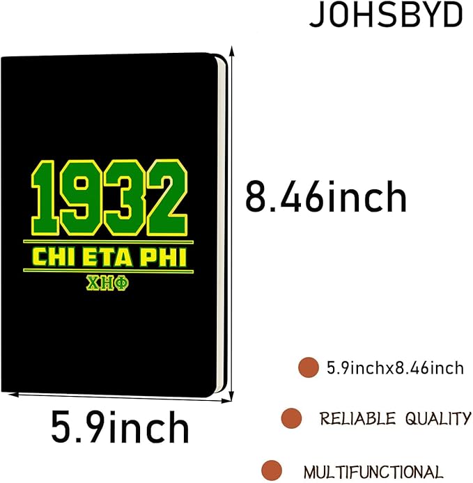 AKA Sorority Gift Leather Notebook for Women Girls Pink and Green Greek Sorority Journal Notebook Sisterhood Graduation Gift (1932 chi eta phi)