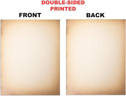 50 Pack Classic Aged Paper | Vintage Stationary Paper | Use for Creating Timeless Writing, Drawing, Sketches, Painting Projects | Ink Jet and Laser Printer Friendly | 8.5 x 11 Inches 50 Sheets