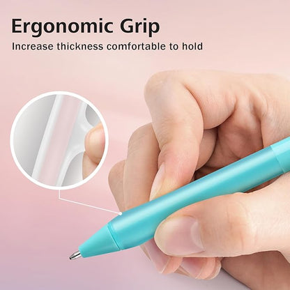 WRITECH Retractable Gel Ink Pens: Fine Point 0.7mm Assorted Color Soft Grip 8ct No Bleed & Smear Extra Smooth Writing Bullet Tip Colored Pen Set for Journaling Coloring