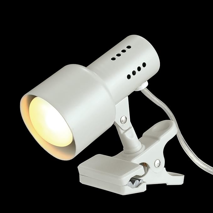 Globe Electric 30293 5.5" Clip-Arm Desk Lamp, Matte Light Gray, In-Line On/Off Switch, Bulb Included, Home Décor, Desk Lamps for Home Office, Home Office Accessories, Room Décor, Accent Lighting Lamps