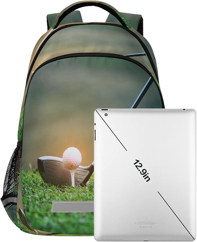AUUXVA Golf Ball Sport Grass Backpack School Bookbag Laptop Purse Casual Daypack for Teen Girls Women Boys Men College Travel